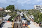 Tri-Rail Train # P676 heading away from WPB Station on the Ex-SAL 